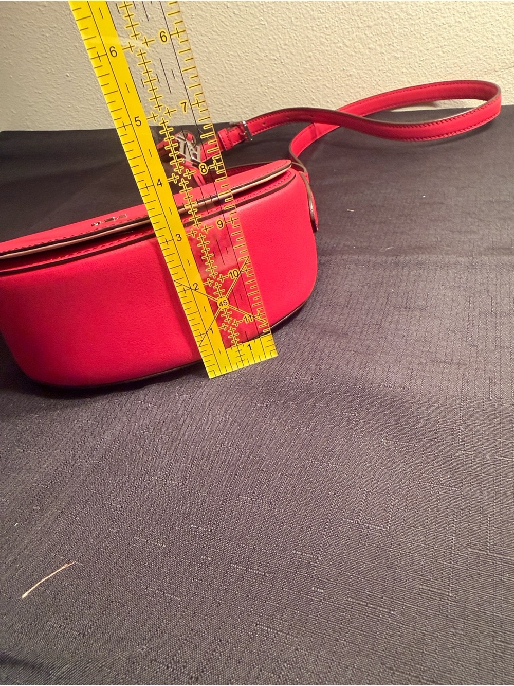 Ralph Lauren Hot Pink Leather Saddle Crossbody with Tassel - Picture 12 of 12